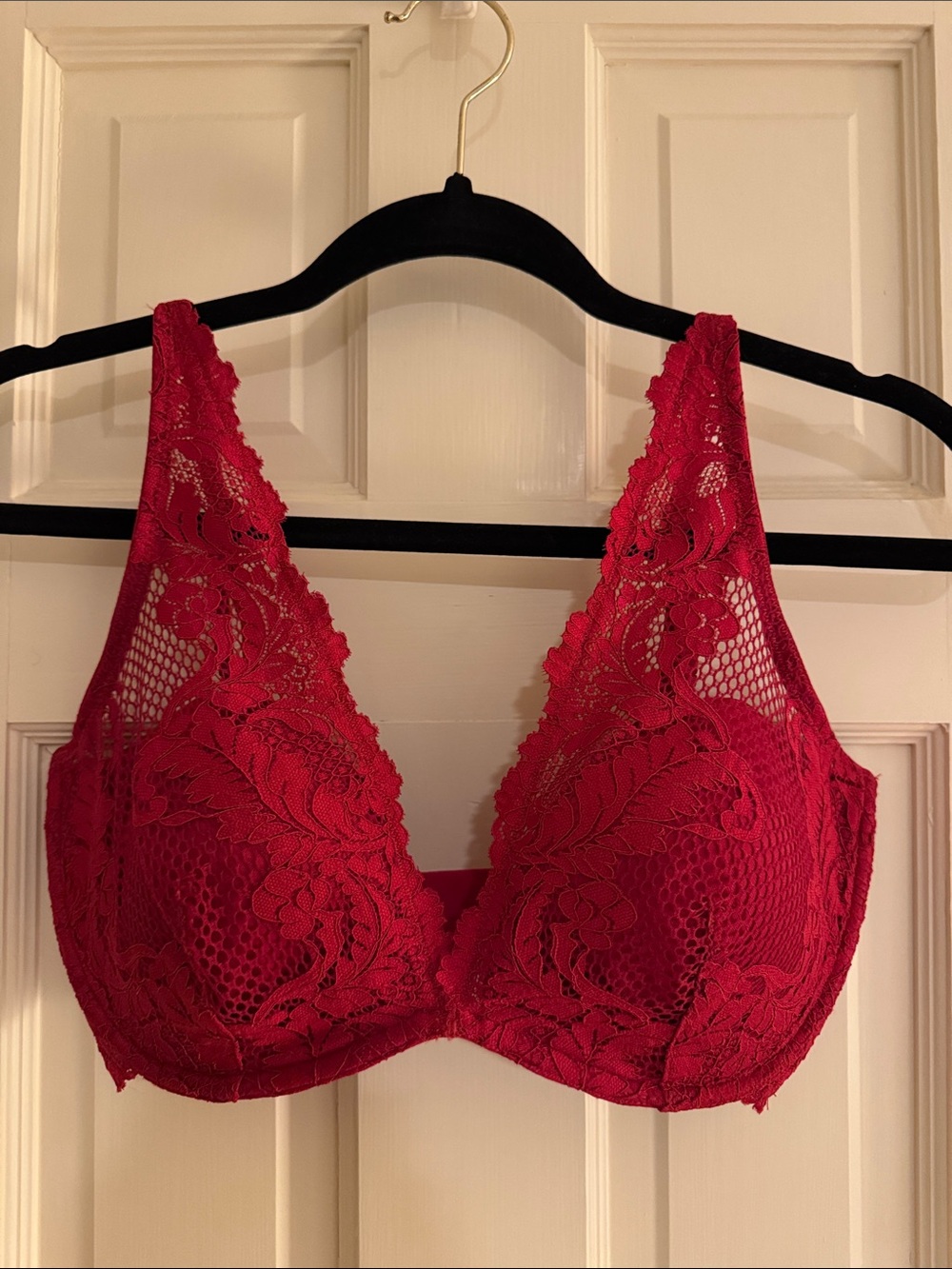 *New Without Tags* 32DDD Le Mystere Lace Allure Demi Underwire Bra in Red